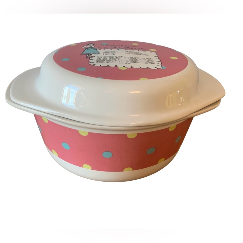 Vintage retro potluck by Rosanna macaroni cheese casserole dish with lid
